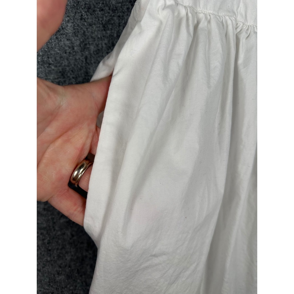 J.Crew Womens Navy Trim Tiered Midi Dress 14 Coastal Preppy White Sun Dress - Picture 6 of 15